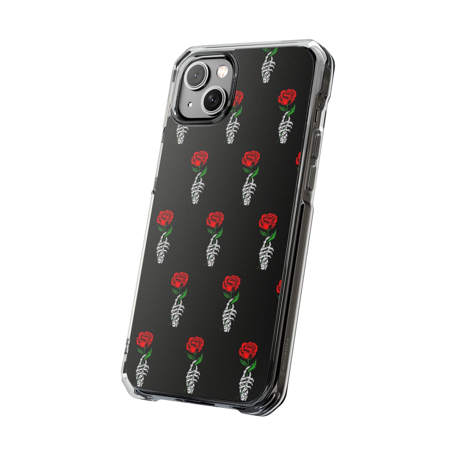 Rose Skeleton Magnetic Clear Impact Case - Stylish & Protective Phone Accessory