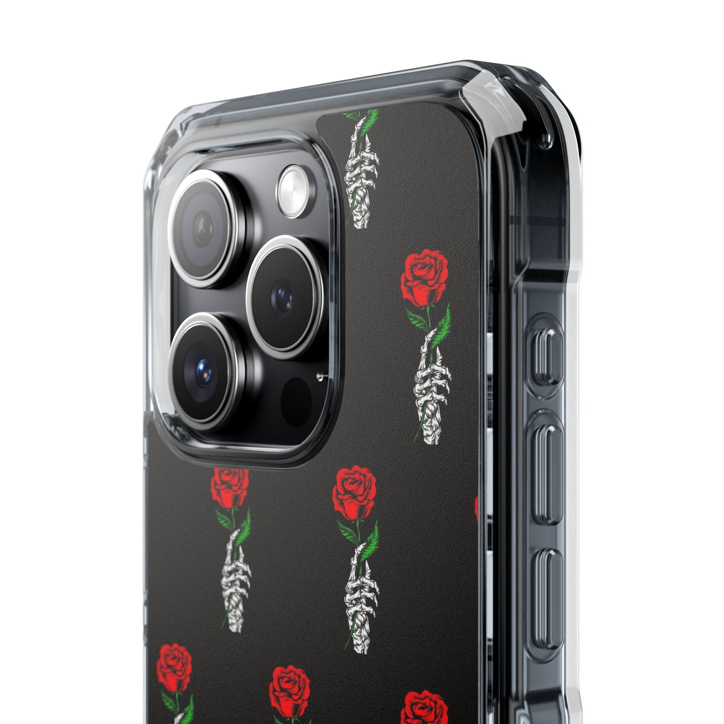 Rose Skeleton Magnetic Clear Impact Case - Stylish & Protective Phone Accessory