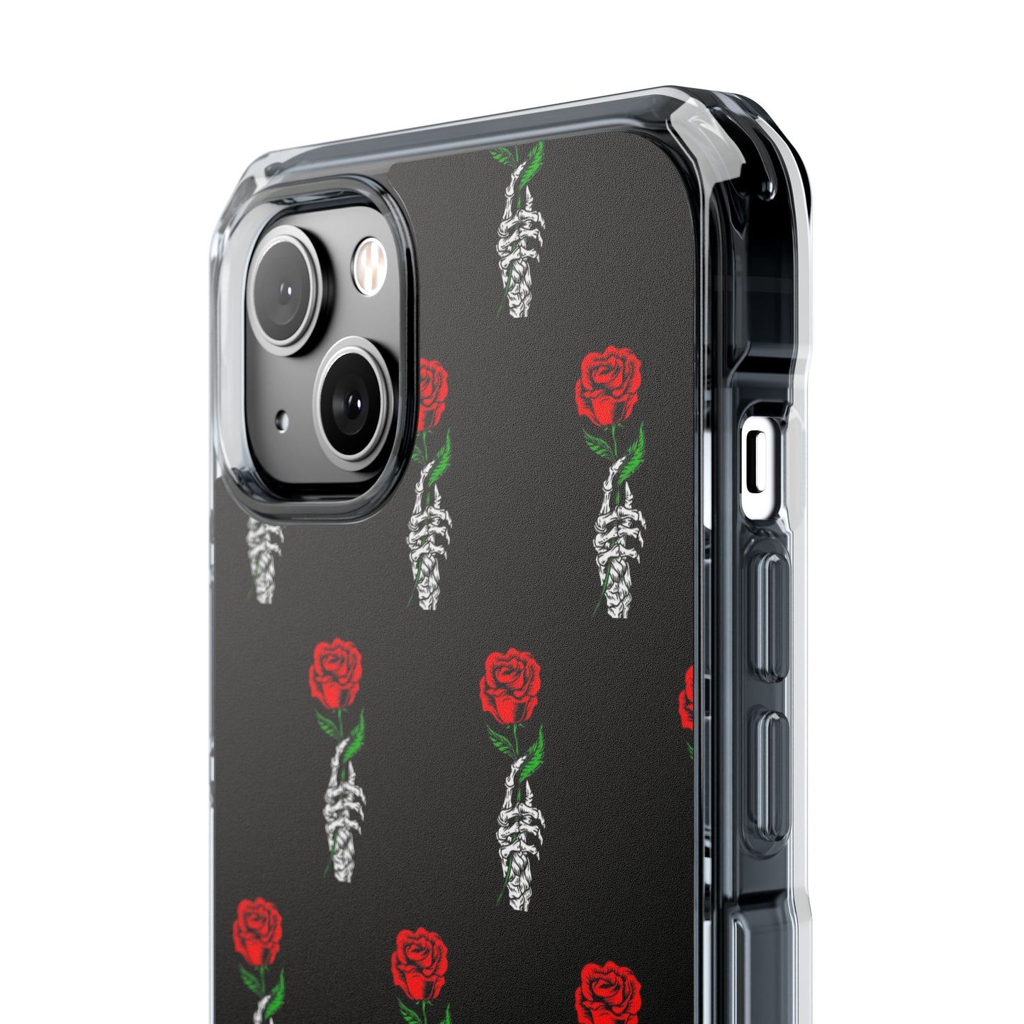 Rose Skeleton Magnetic Clear Impact Case - Stylish & Protective Phone Accessory