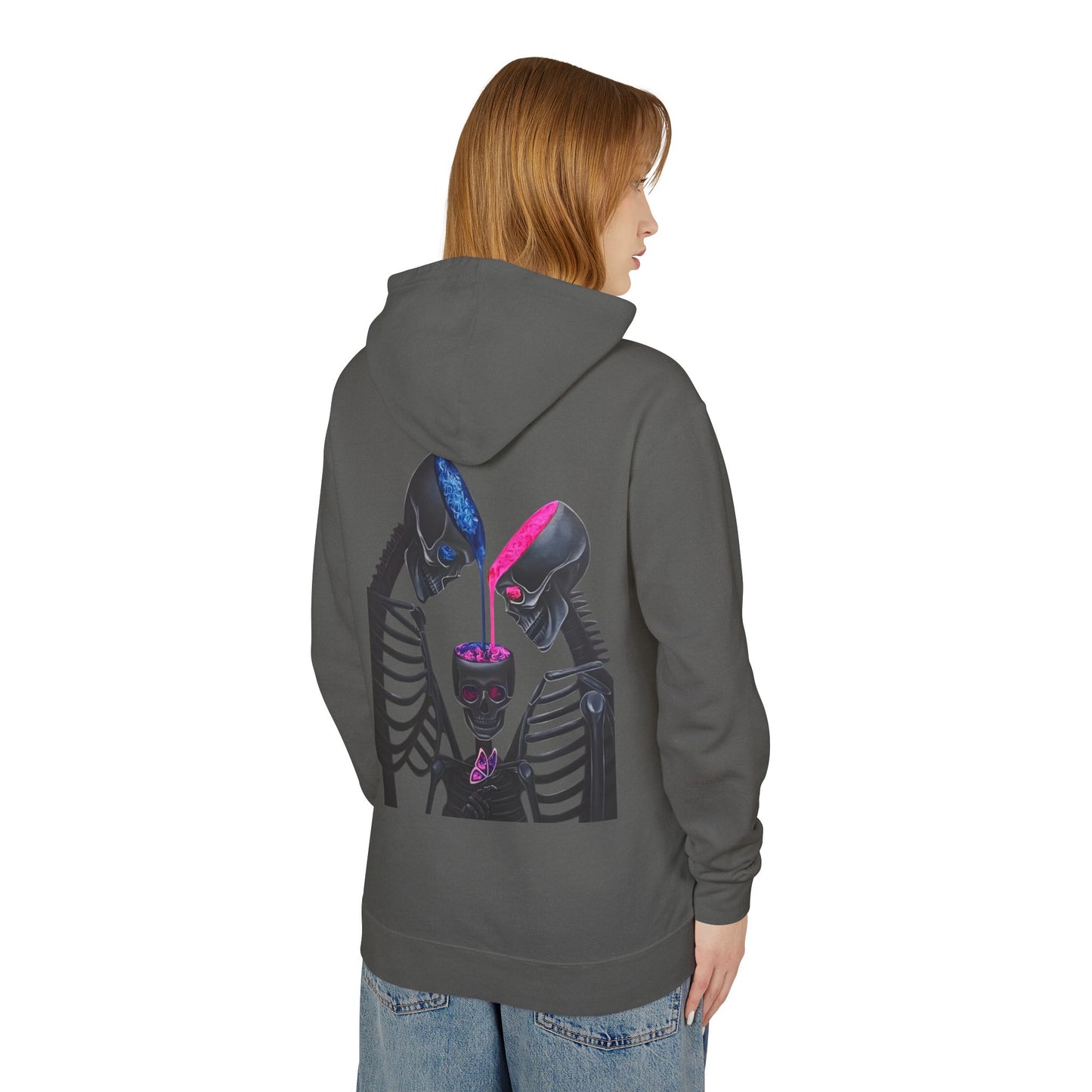 Unisex Lightweight Hoodie - Alien Skeletons Design