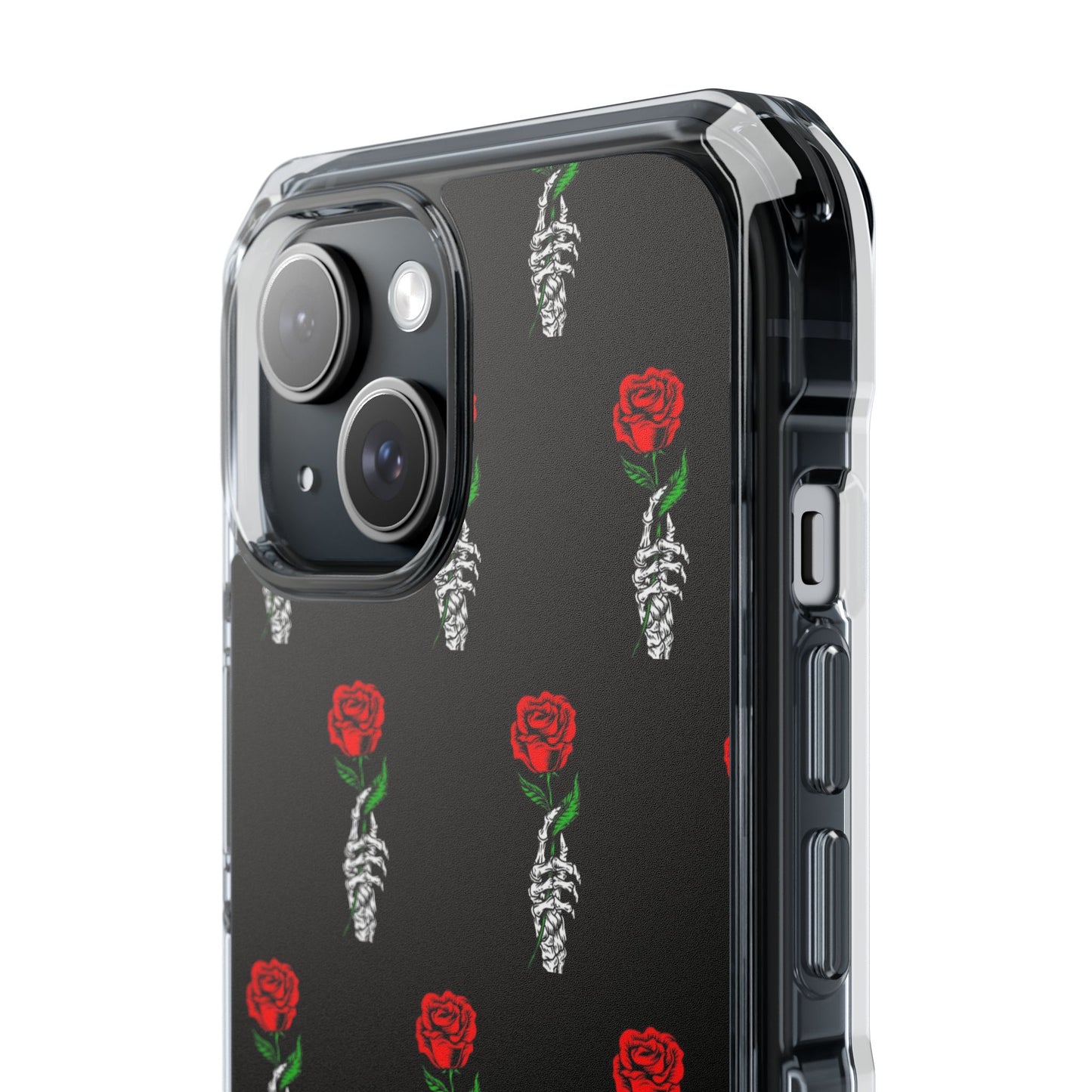 Rose Skeleton Magnetic Clear Impact Case - Stylish & Protective Phone Accessory