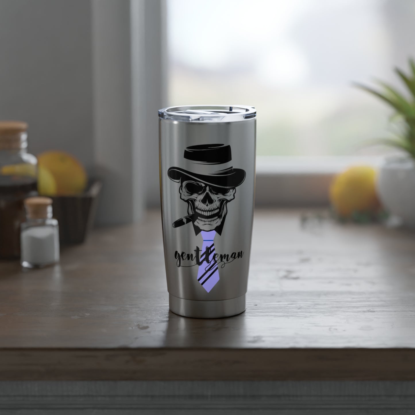 Gentleman Skull 20oz Tumbler - Stylish Stainless Steel Travel Mug for Adventurers