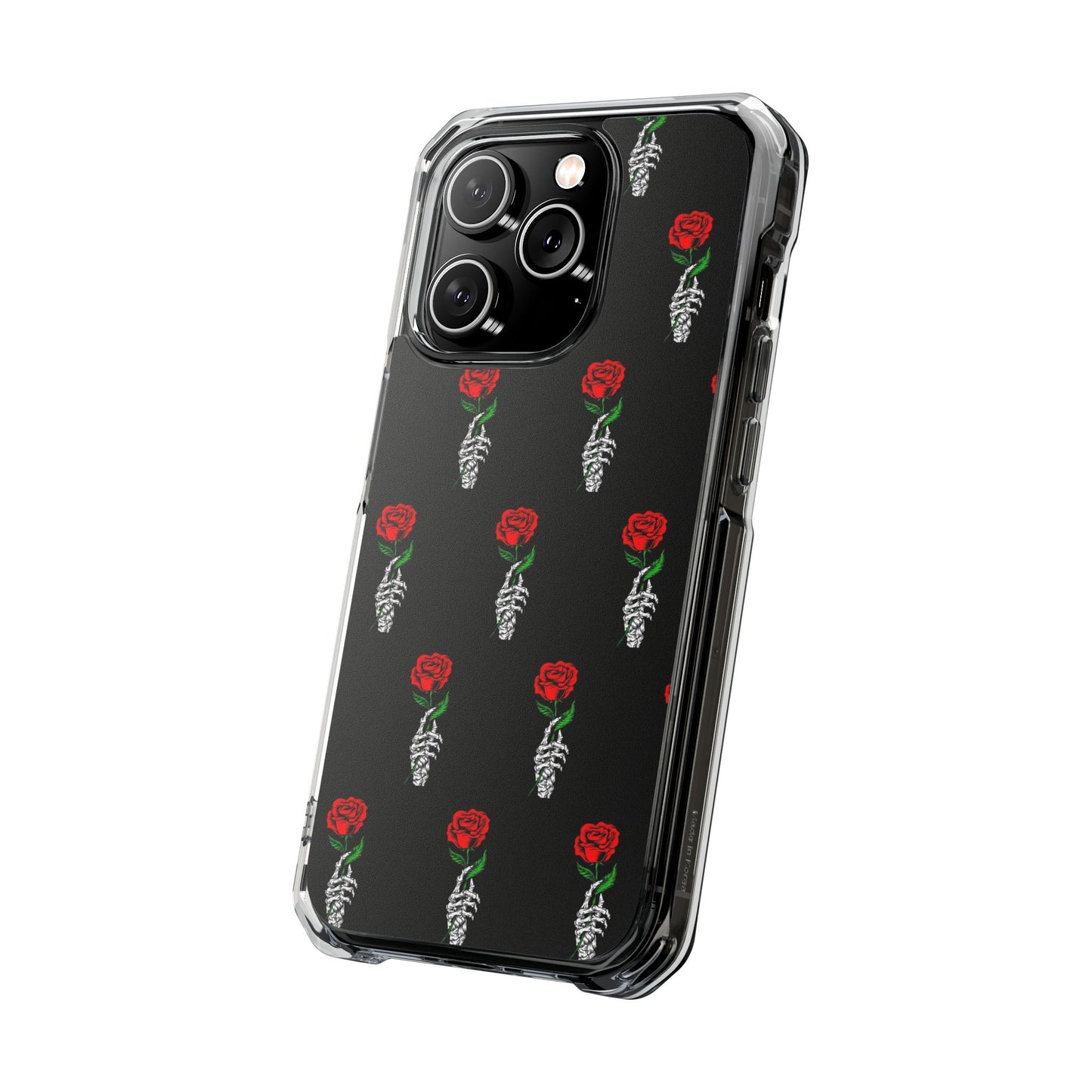 Rose Skeleton Magnetic Clear Impact Case - Stylish & Protective Phone Accessory