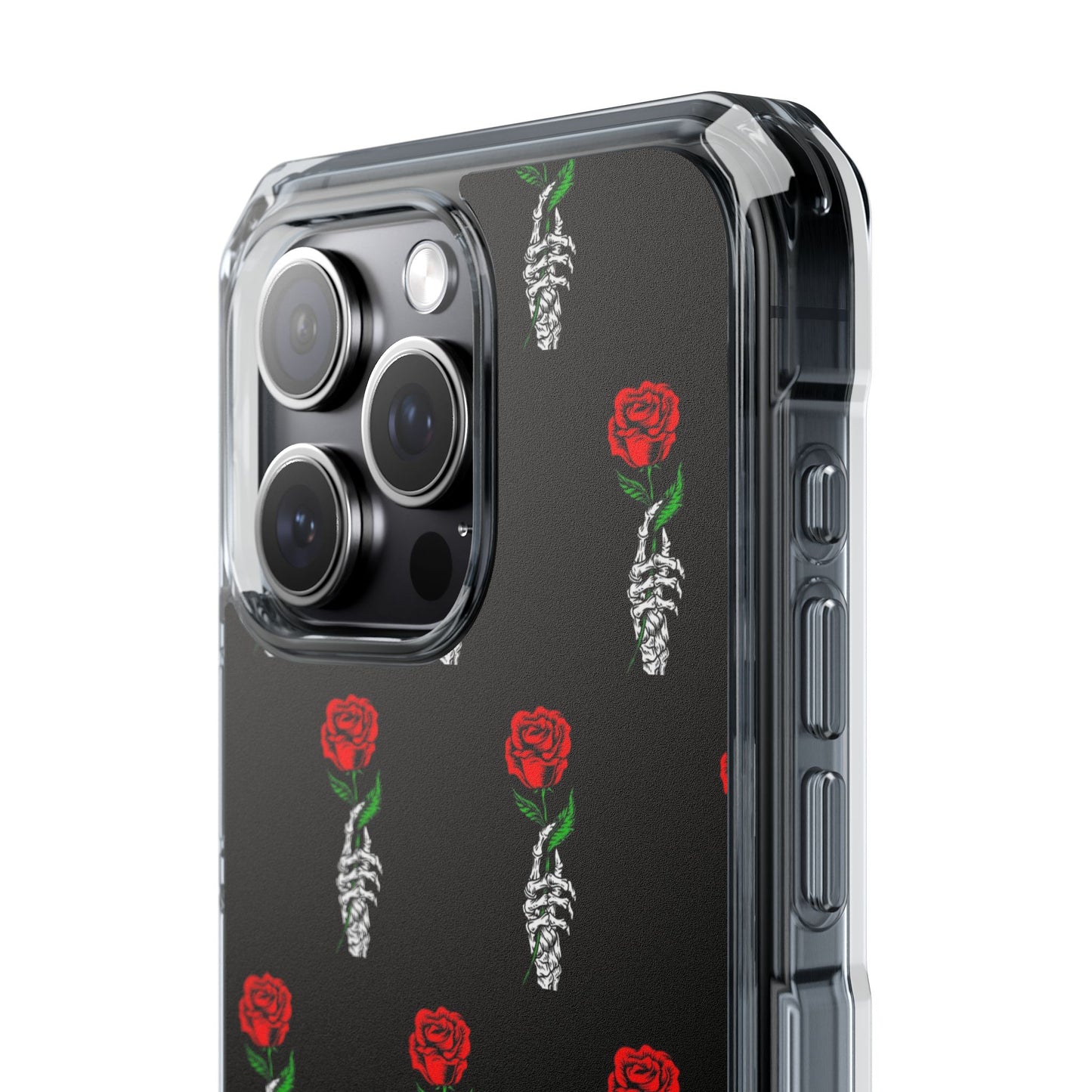 Rose Skeleton Magnetic Clear Impact Case - Stylish & Protective Phone Accessory