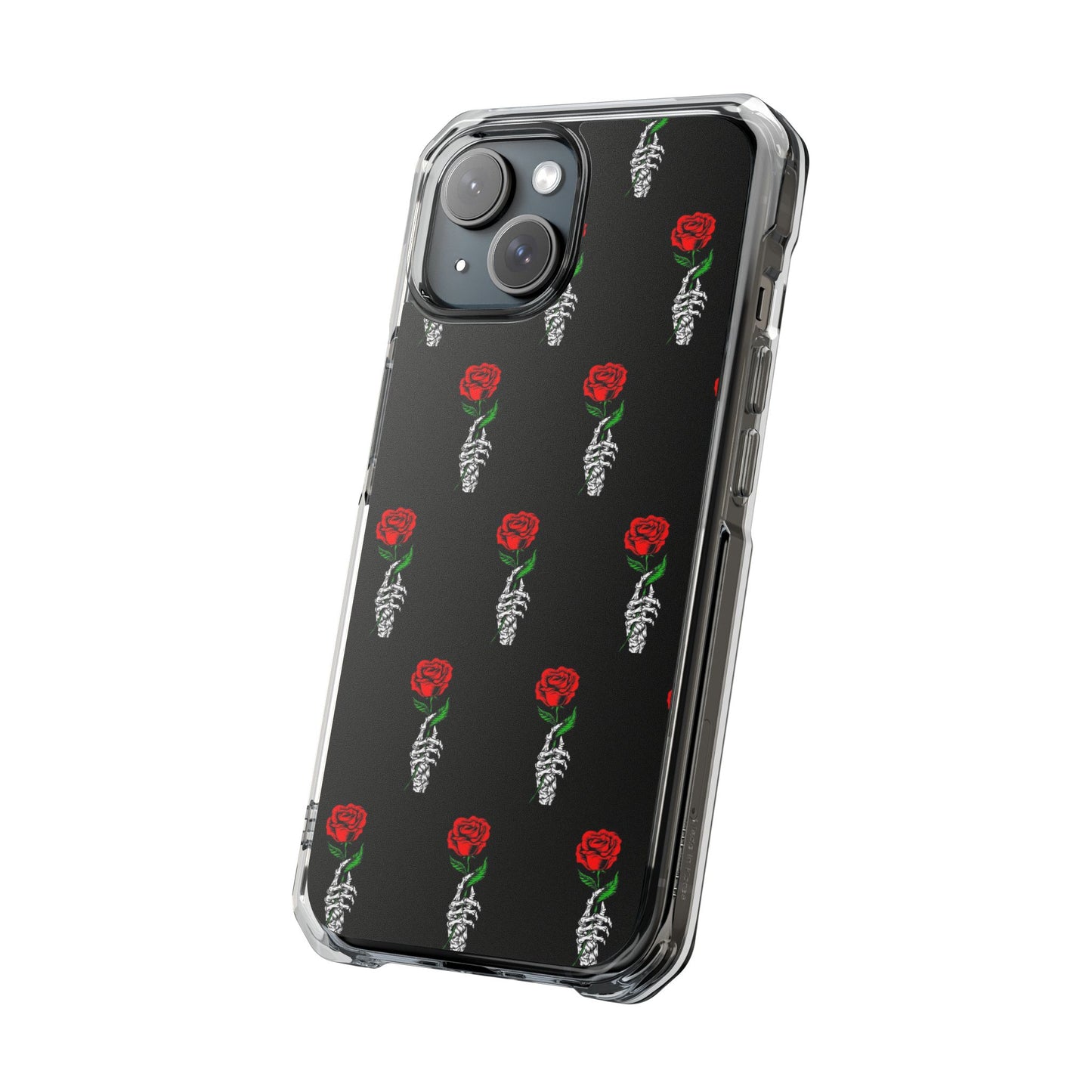 Rose Skeleton Magnetic Clear Impact Case - Stylish & Protective Phone Accessory