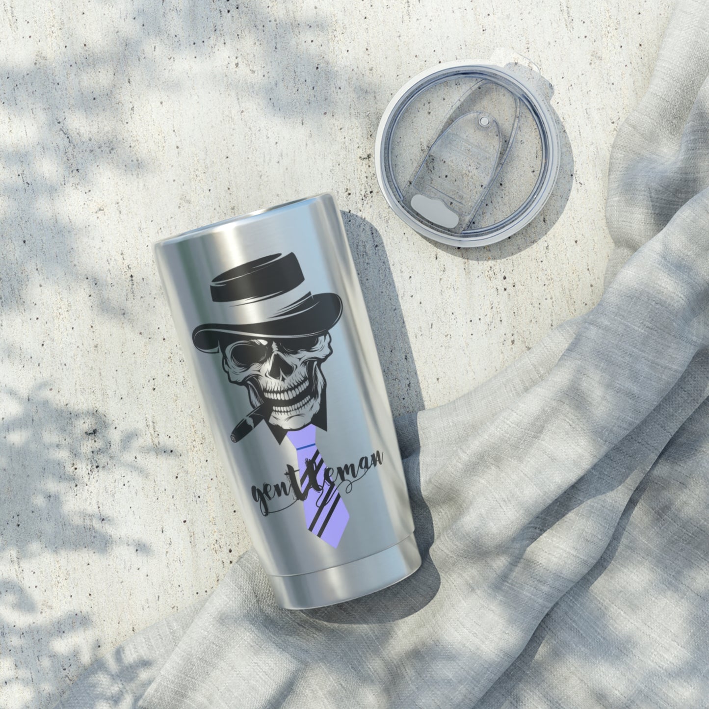 Gentleman Skull 20oz Tumbler - Stylish Stainless Steel Travel Mug for Adventurers