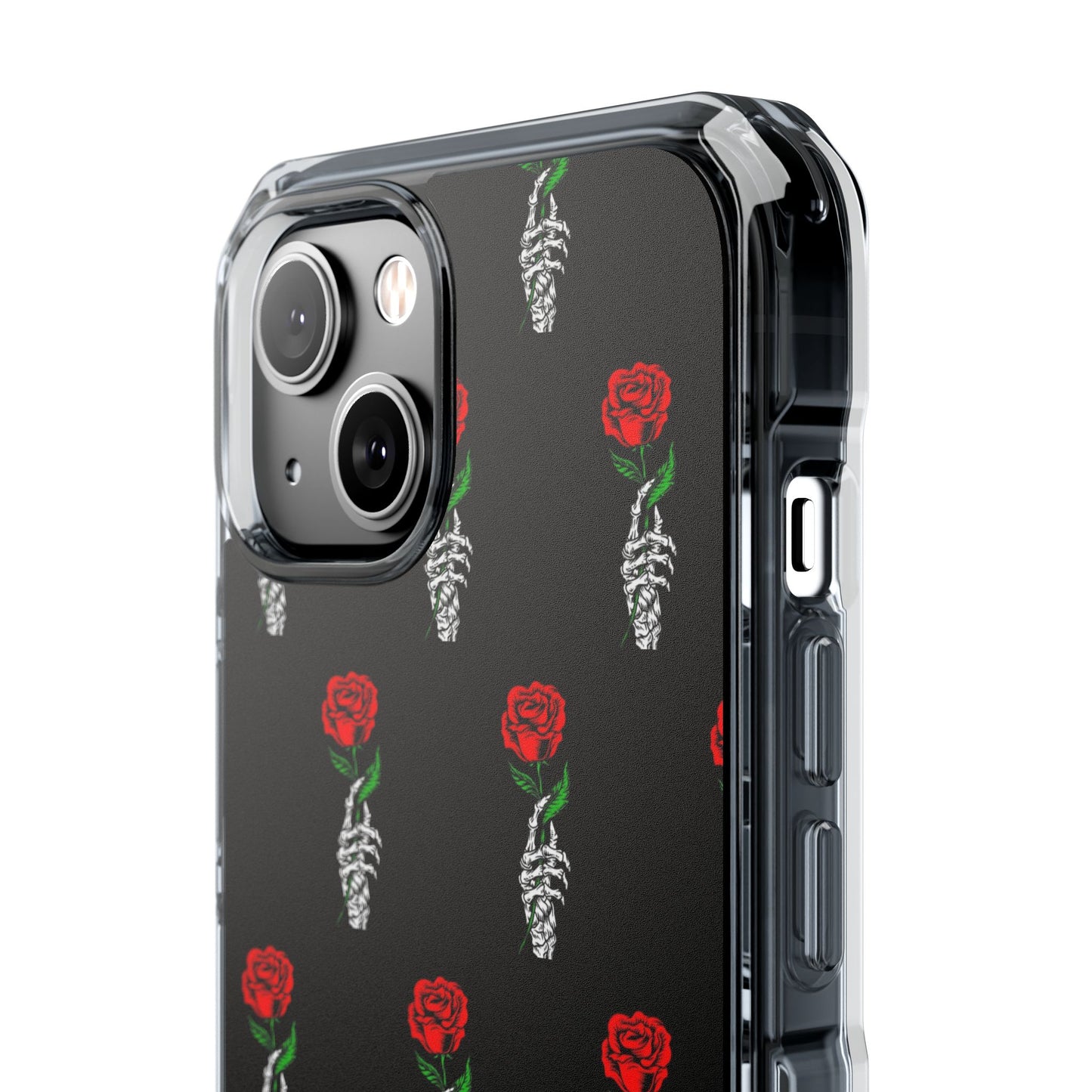 Rose Skeleton Magnetic Clear Impact Case - Stylish & Protective Phone Accessory