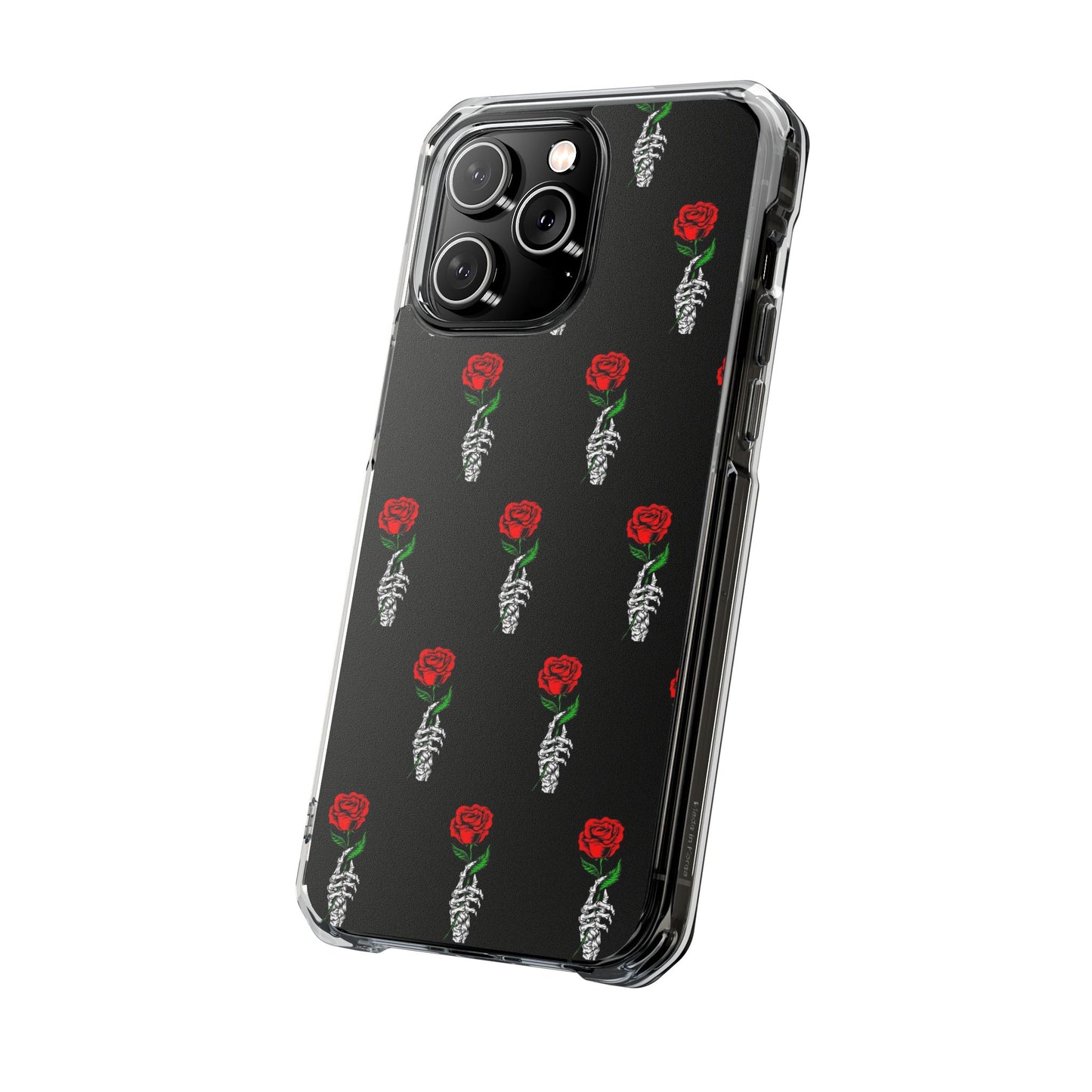 Rose Skeleton Magnetic Clear Impact Case - Stylish & Protective Phone Accessory