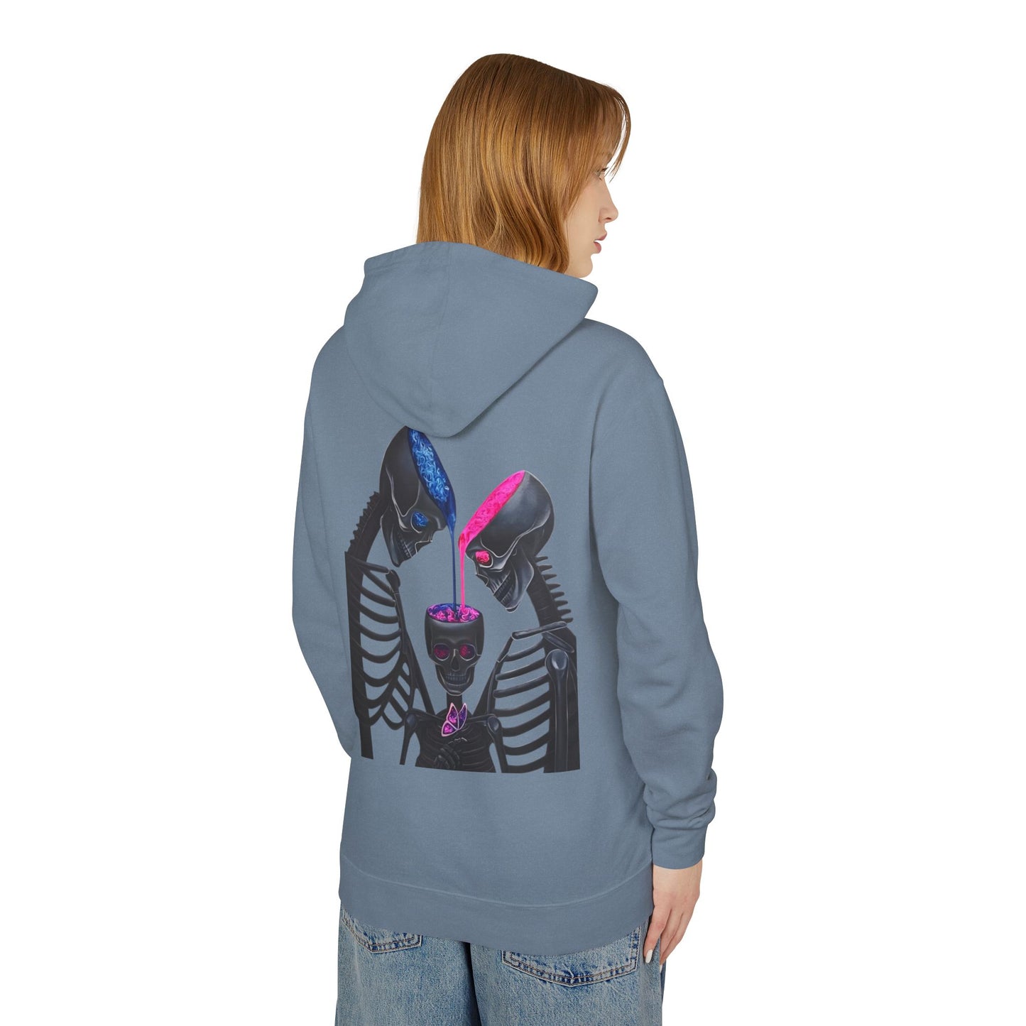 Unisex Lightweight Hoodie - Alien Skeletons Design