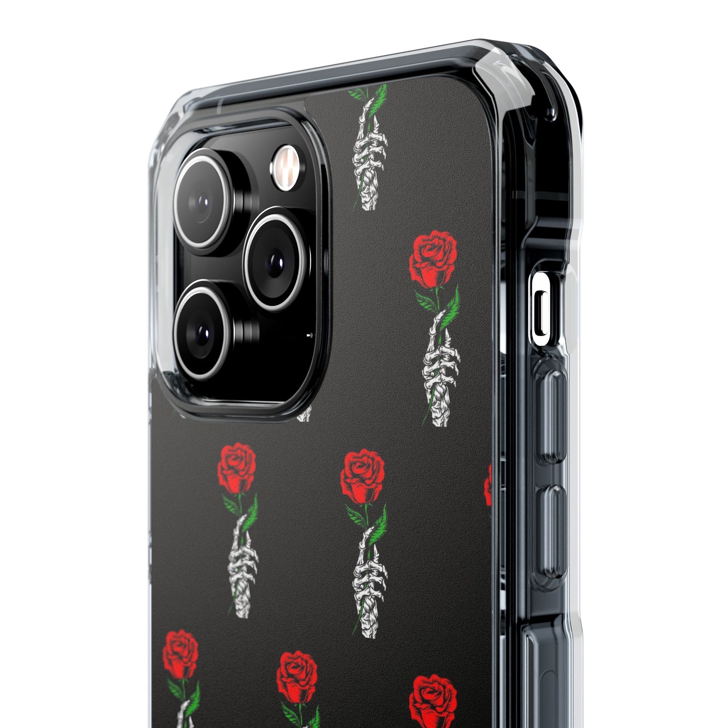 Rose Skeleton Magnetic Clear Impact Case - Stylish & Protective Phone Accessory