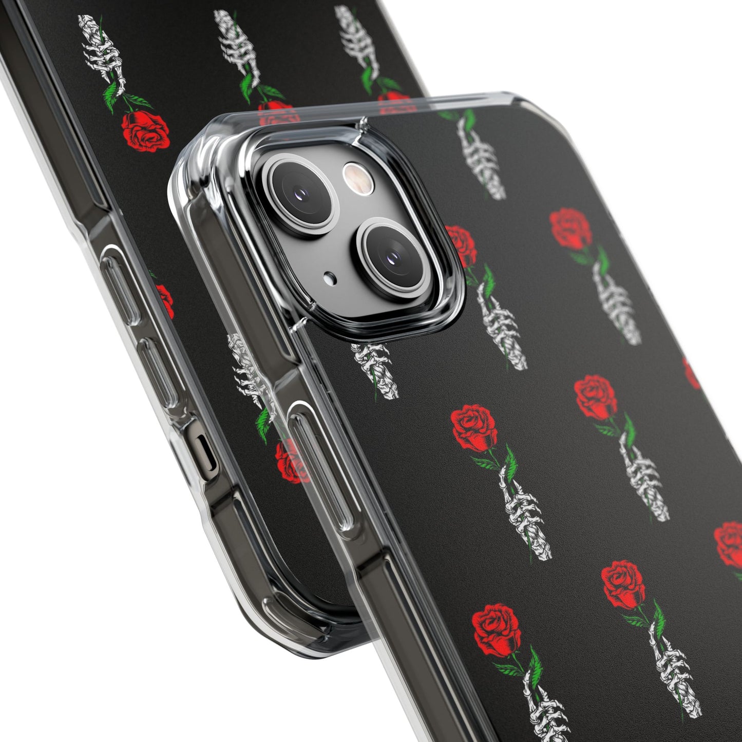 Rose Skeleton Magnetic Clear Impact Case - Stylish & Protective Phone Accessory