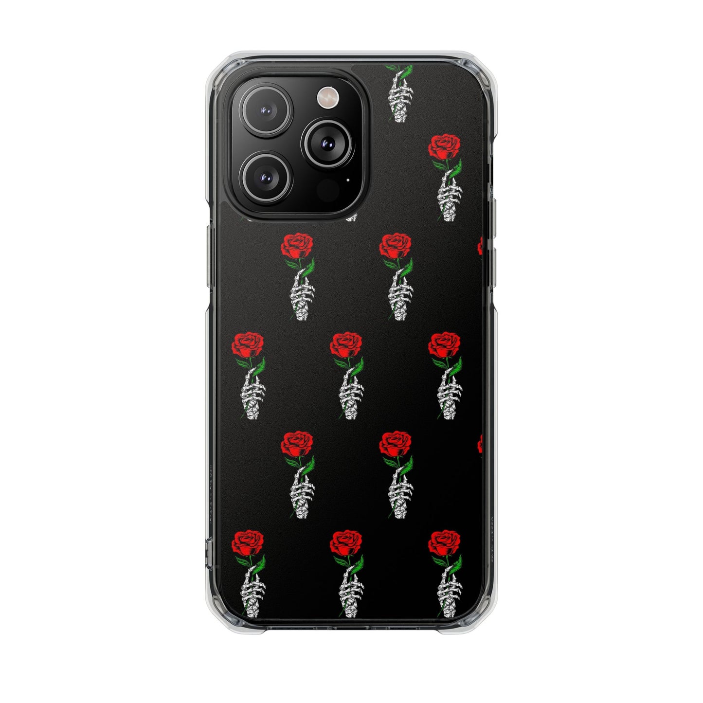 Rose Skeleton Magnetic Clear Impact Case - Stylish & Protective Phone Accessory