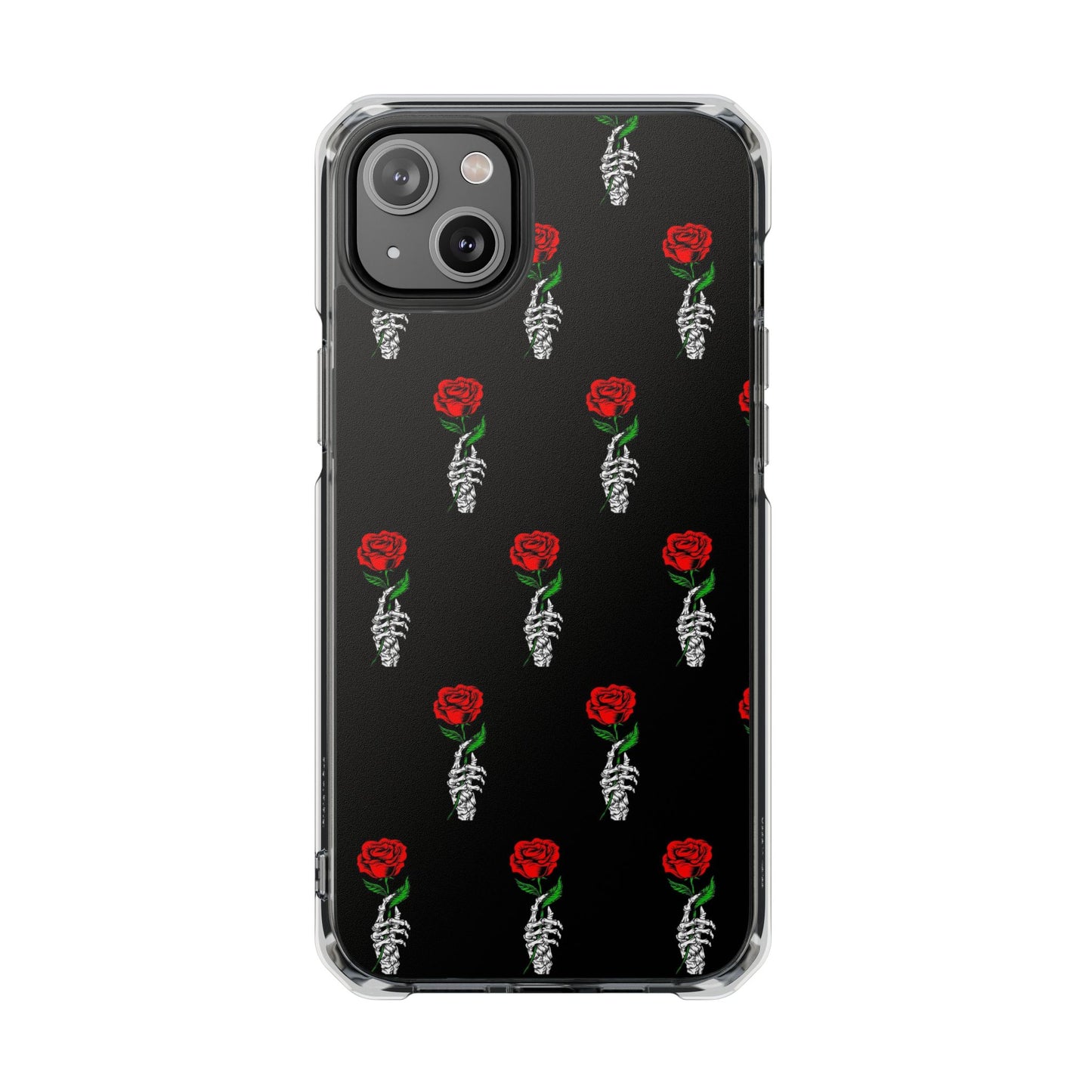 Rose Skeleton Magnetic Clear Impact Case - Stylish & Protective Phone Accessory