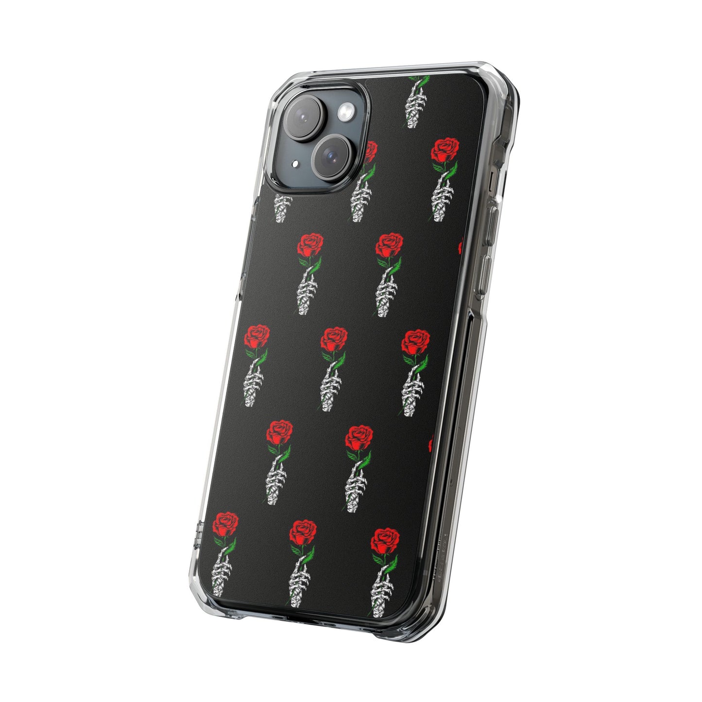 Rose Skeleton Magnetic Clear Impact Case - Stylish & Protective Phone Accessory