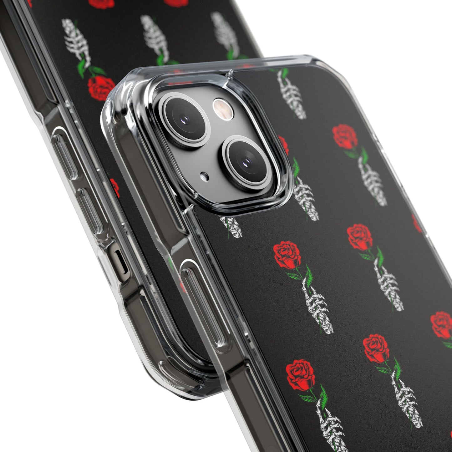 Rose Skeleton Magnetic Clear Impact Case - Stylish & Protective Phone Accessory