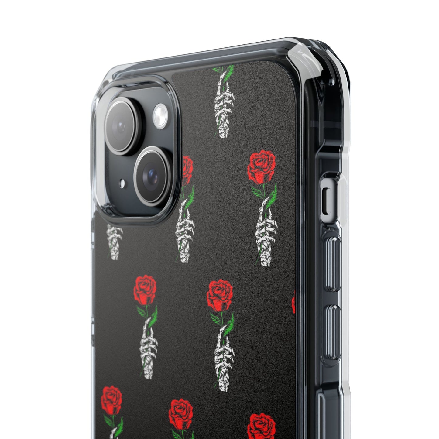 Rose Skeleton Magnetic Clear Impact Case - Stylish & Protective Phone Accessory