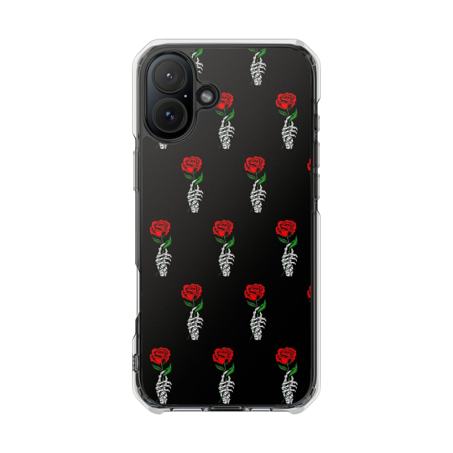 Rose Skeleton Magnetic Clear Impact Case - Stylish & Protective Phone Accessory