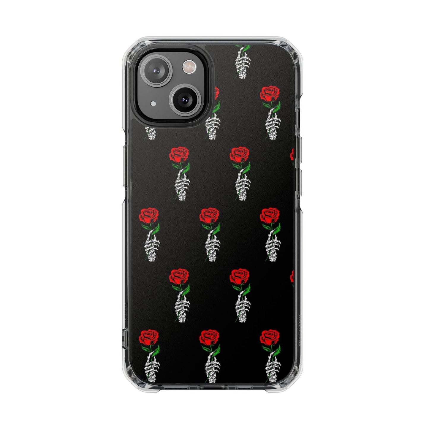 Rose Skeleton Magnetic Clear Impact Case - Stylish & Protective Phone Accessory