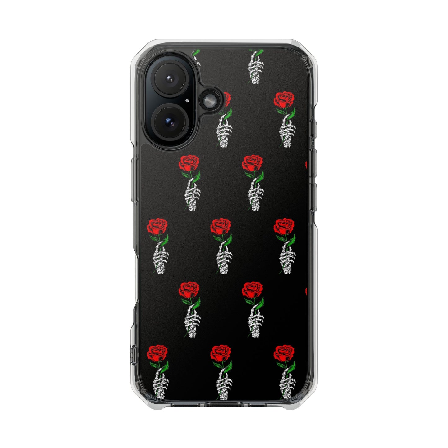 Rose Skeleton Magnetic Clear Impact Case - Stylish & Protective Phone Accessory