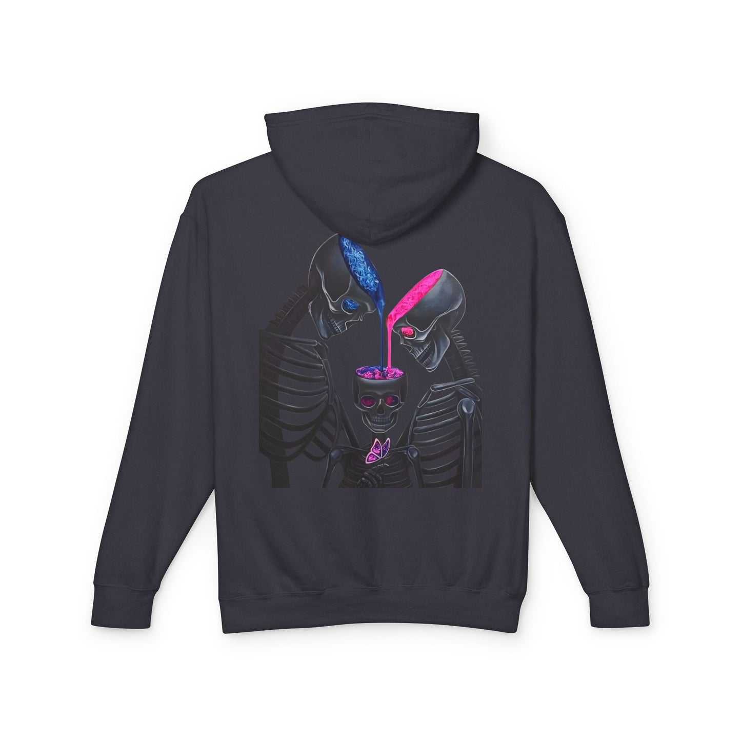 Unisex Lightweight Hoodie - Alien Skeletons Design