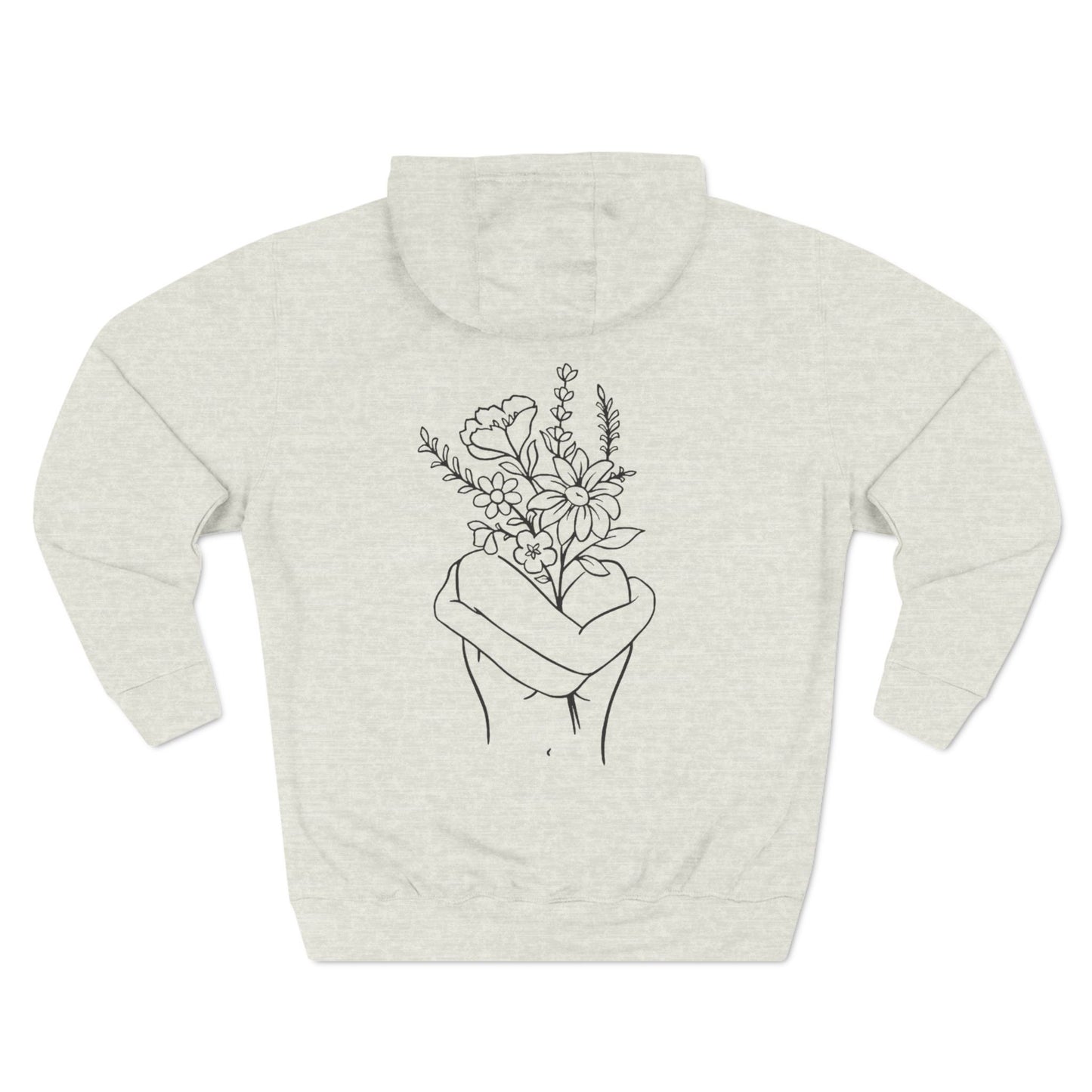 Floral Embrace Fleece Hoodie - Cozy Comfort for Nature Lovers