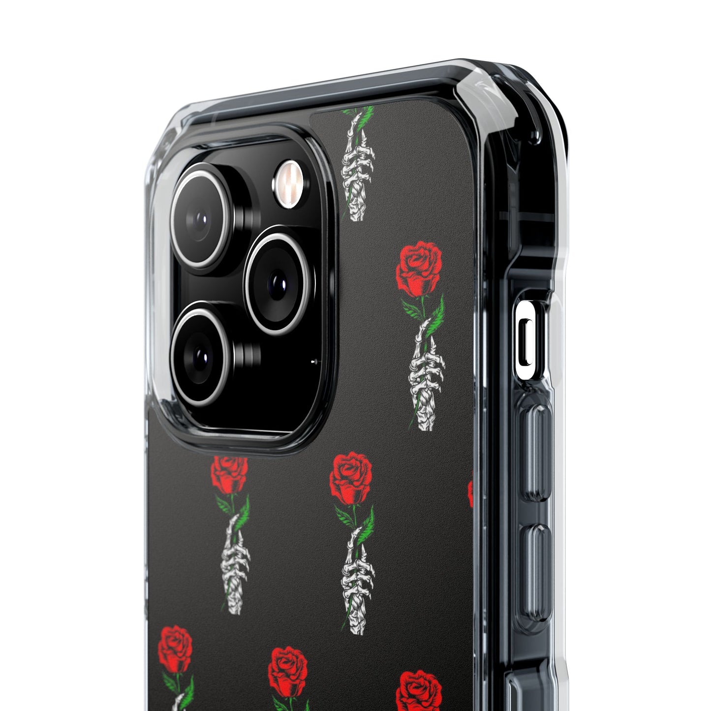 Rose Skeleton Magnetic Clear Impact Case - Stylish & Protective Phone Accessory