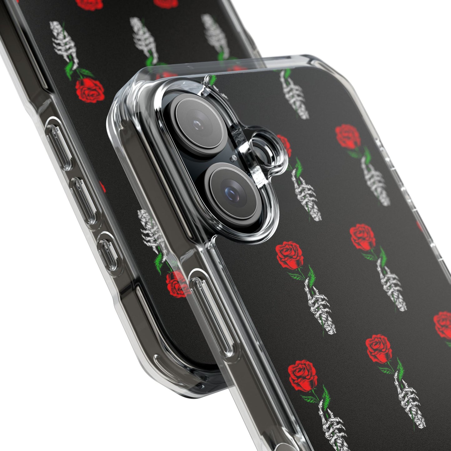 Rose Skeleton Magnetic Clear Impact Case - Stylish & Protective Phone Accessory